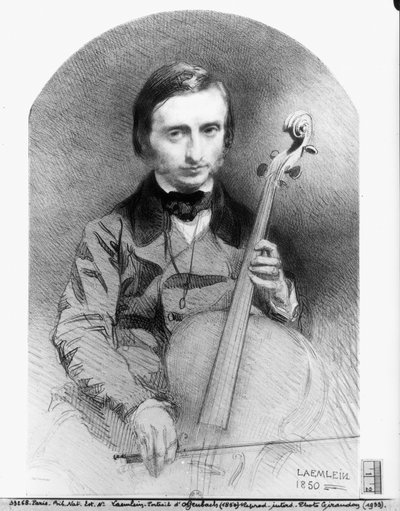Portrait of Jacques Offenbach (1819-80) 1850 by Alexandre Laemlein